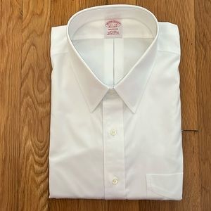 Brooks Brothers Madison Point Collar Dress Shirt - White - 18 1/2 - 34